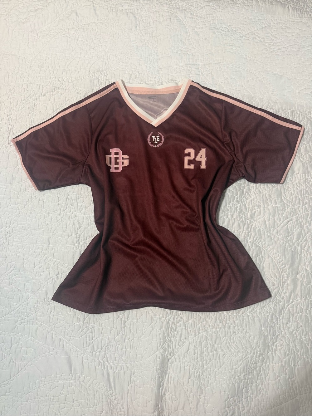 Cotton On Maroon Jersey with Pink Trim